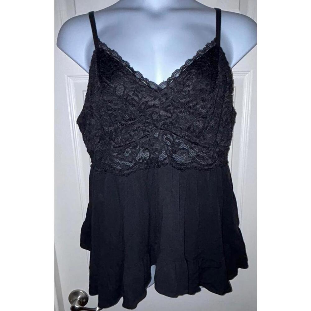 Torrid Babydoll Black Lace Cami Tank Sz 0